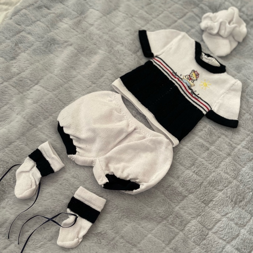 New baby clothes.  65% Cotton and 35% Polyester
